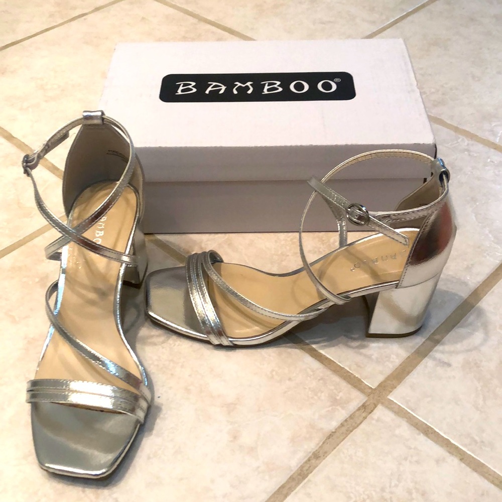 Bamboo silver forever 33 block heel David’s Bridal